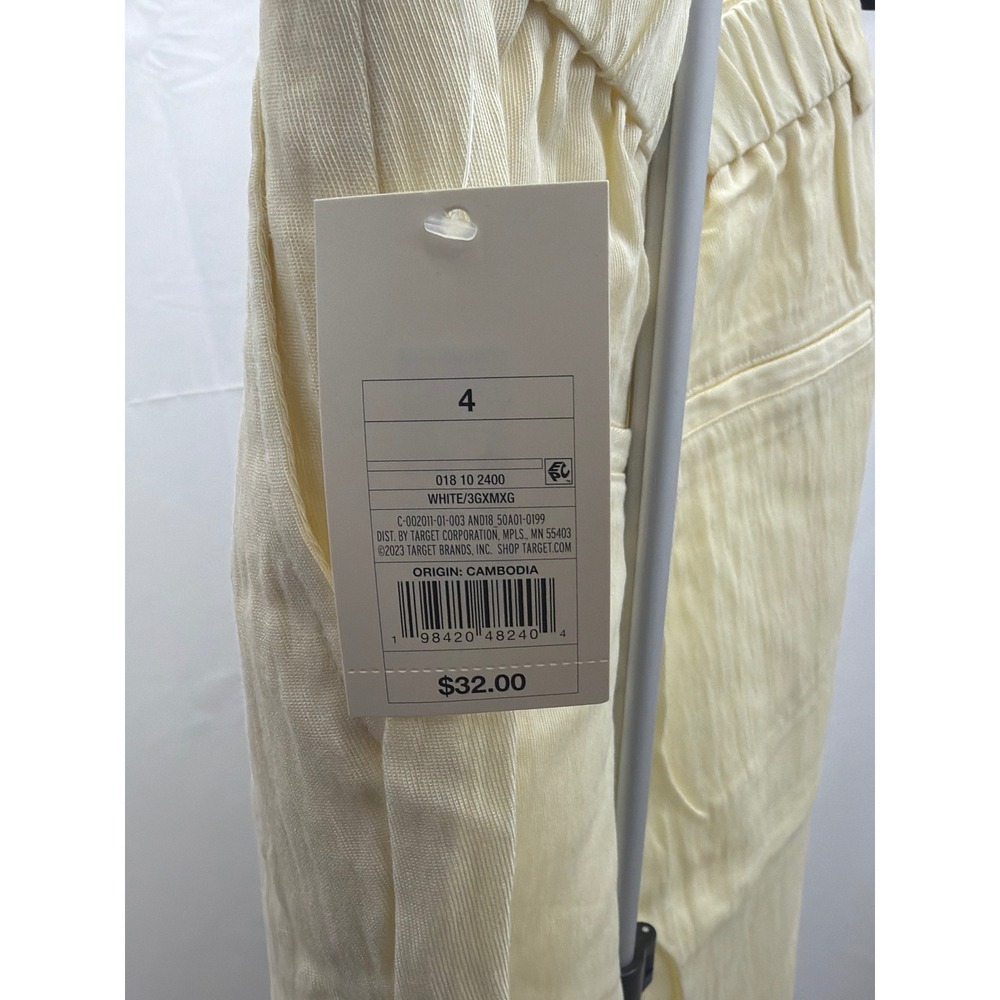 A New Day Womens High-Rise Wide Leg Pants Pale Yellow Size 4 NWT - Picture 3 of 4